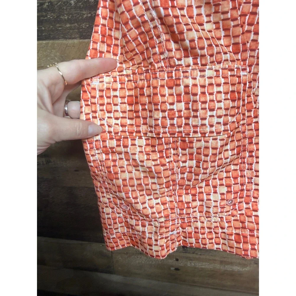 Tommy Bahama Mens XXL Swim Trunks Orange Geometric Basketweave‎ Board Shorts